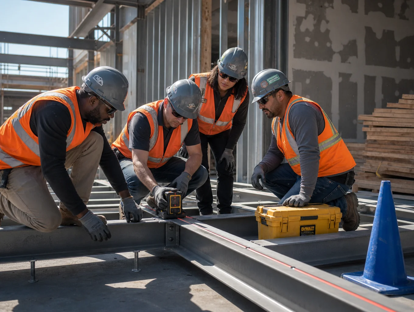 Gecertificeerde bouwvakkers van C&L Bouwdiensten op locatie